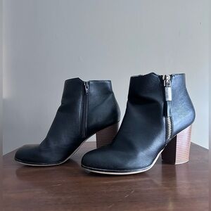 Apt.9 Ankle Boots Size 9.5 Black Bootie Faux Leather Shoes